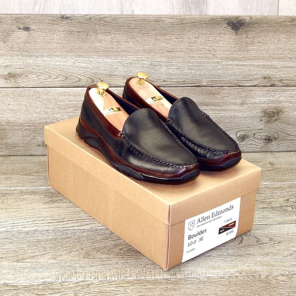 Allen Edmonds BOULDER 10 EEE Wide Black/Brown * new Bags (add $15 new Trees)